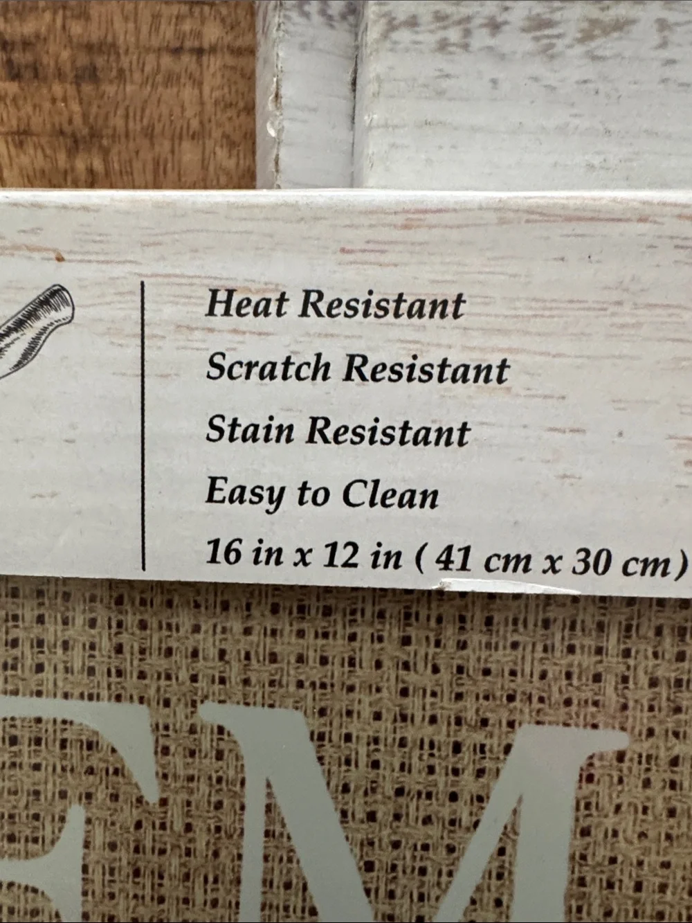 Home Essentials burlap design